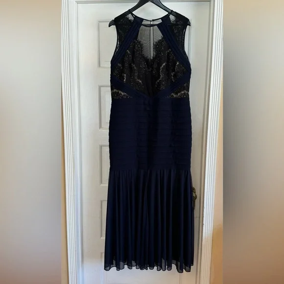 Xscape | Dresses | Xscape Dress Navy Blue With Lace | Poshmark